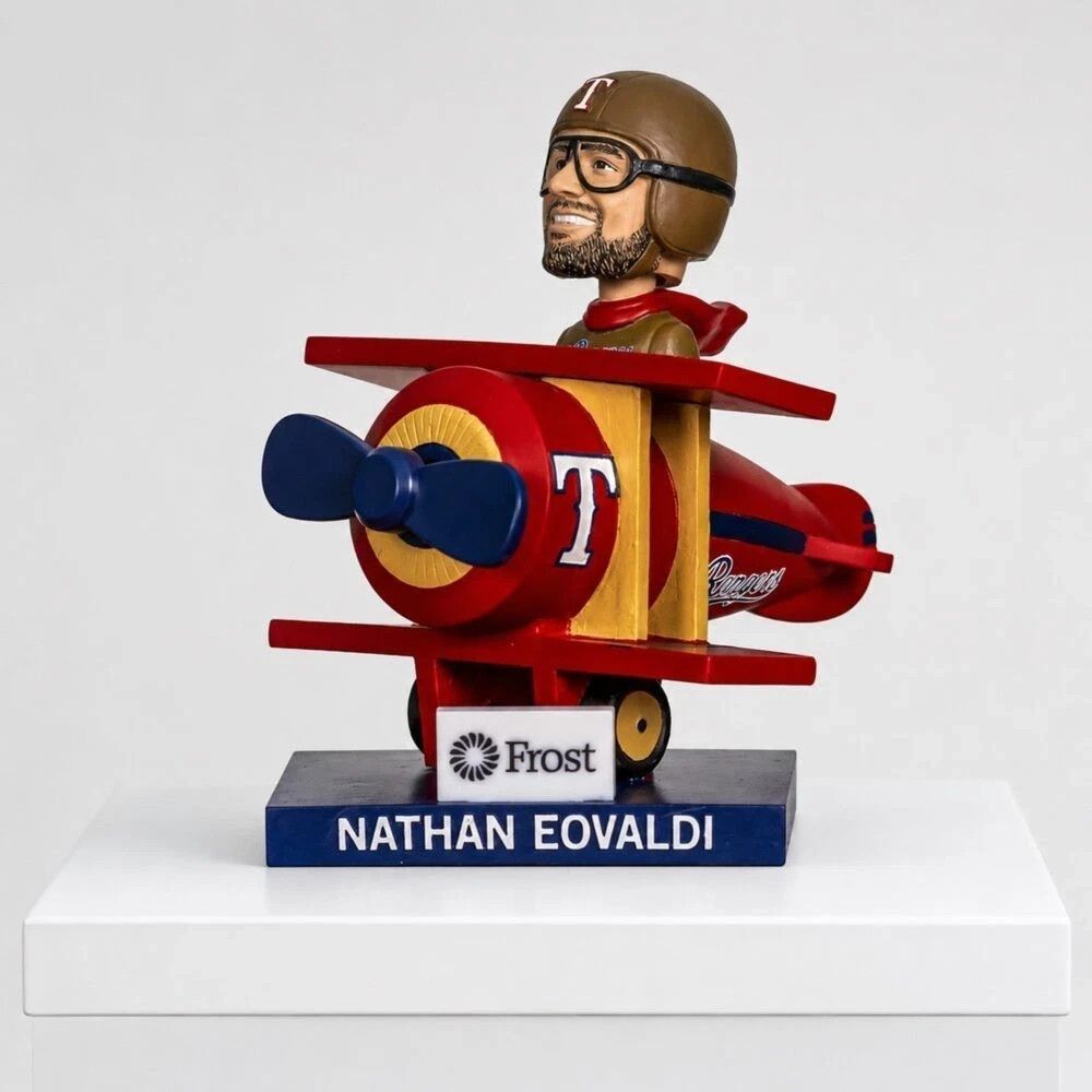 New Texas Rangers Nathan Eovaldi Flying Ace Bobblehead SGA 9/16/26